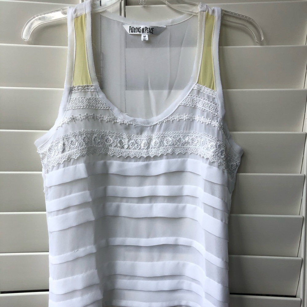 Patrons of Peace Sheer Ruffle Tank